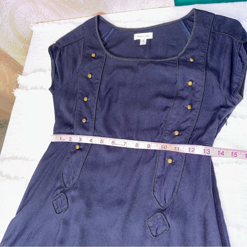 Silence + Noise Navy Midi Dress with Button Accents - Picture 6 of 9